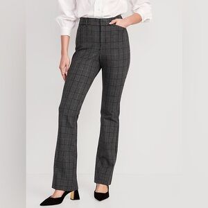 High Rise Pixie Plaid Flare Pants